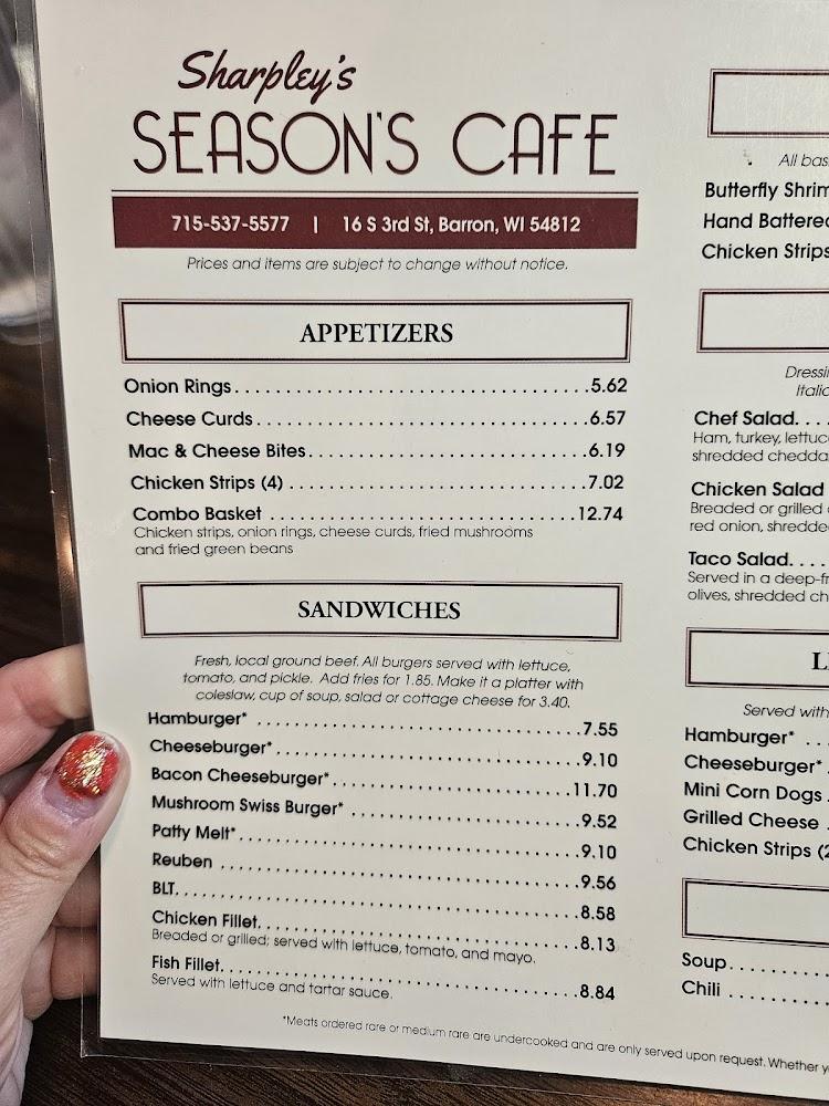 Sharpley's Seasons Cafe Menu image 4